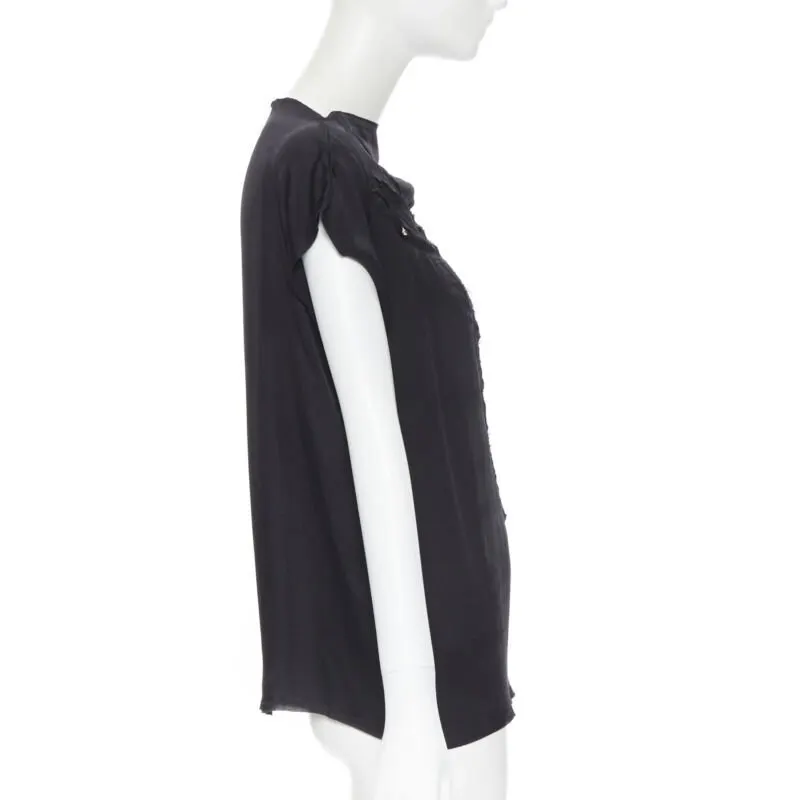 Lanvin Lurex Cut Out Top Black Silk Very good - Model View