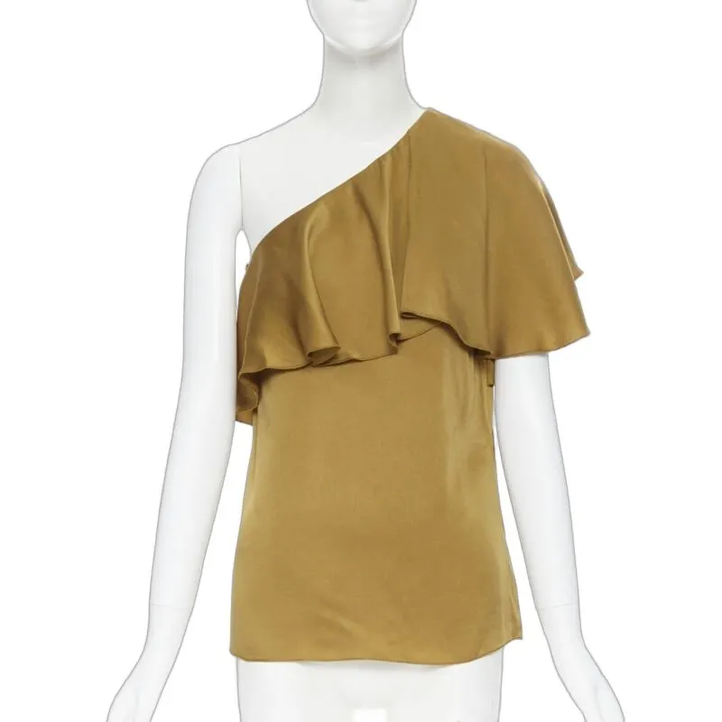 Lanvin Layered Evening Top Gold Viscose Never worn - Front View