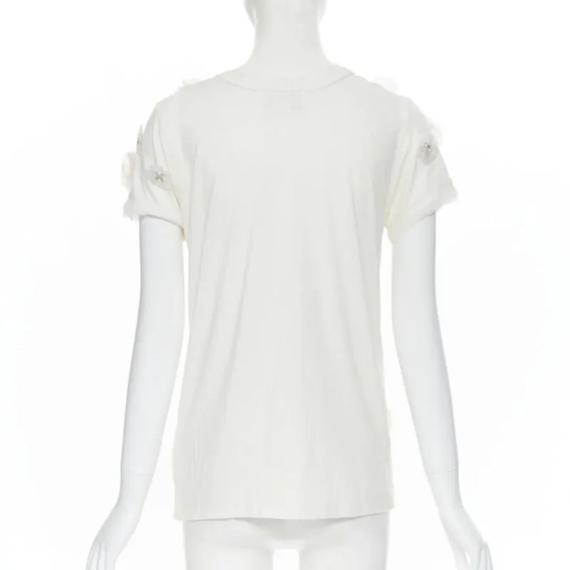 Lanvin Pearl Flower Tee White Cotton Very good - Box View