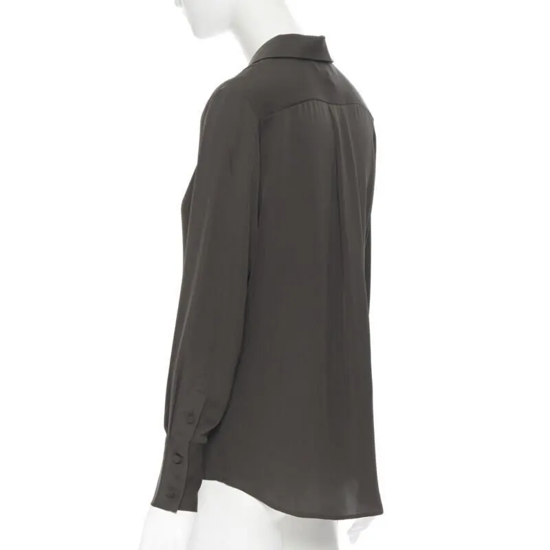 Frame Moss Popover Shirt Green Silk Very good - Box View