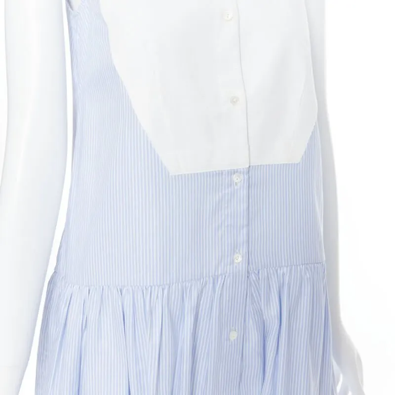 Palmer Harding Bib Summer Dress Blue Cotton Very good - Back View