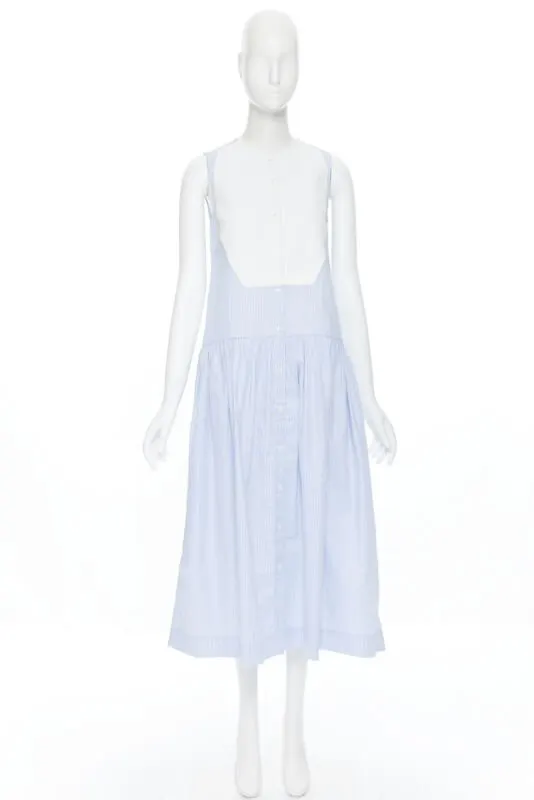 Palmer Harding Bib Summer Dress Blue Cotton Very good - Inside View