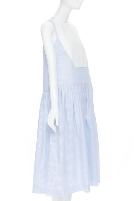 Palmer Harding Bib Summer Dress Blue Cotton Very good - Model View