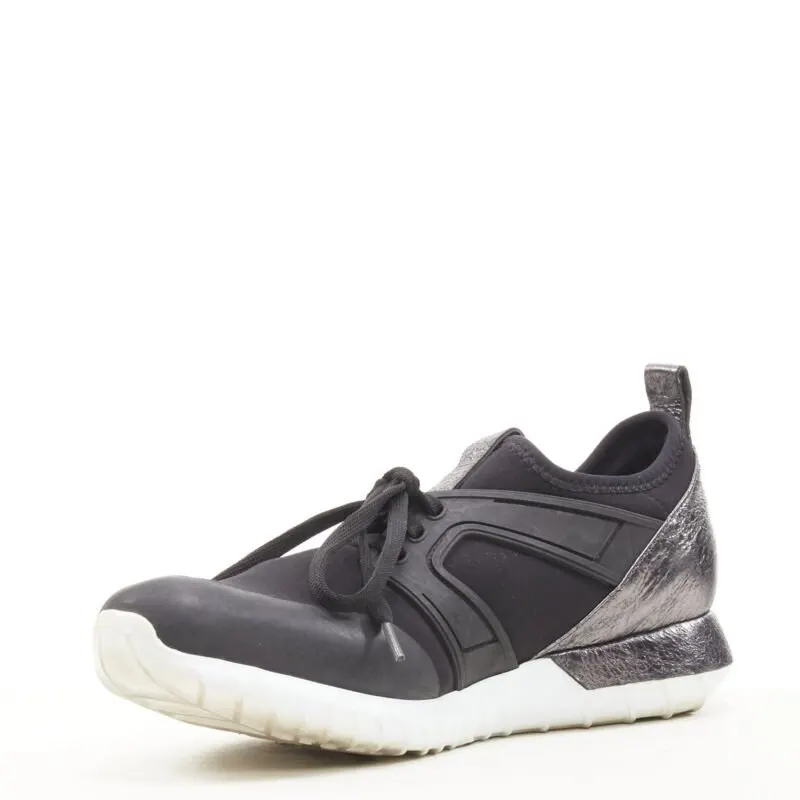 Moncler Metallic Heel Sneakers Black Rubber Good - Inside View