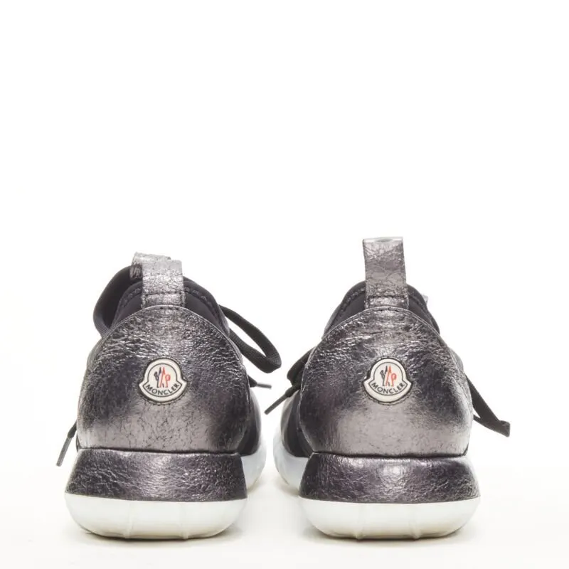 Moncler Metallic Heel Sneakers Black Rubber Good - Model View