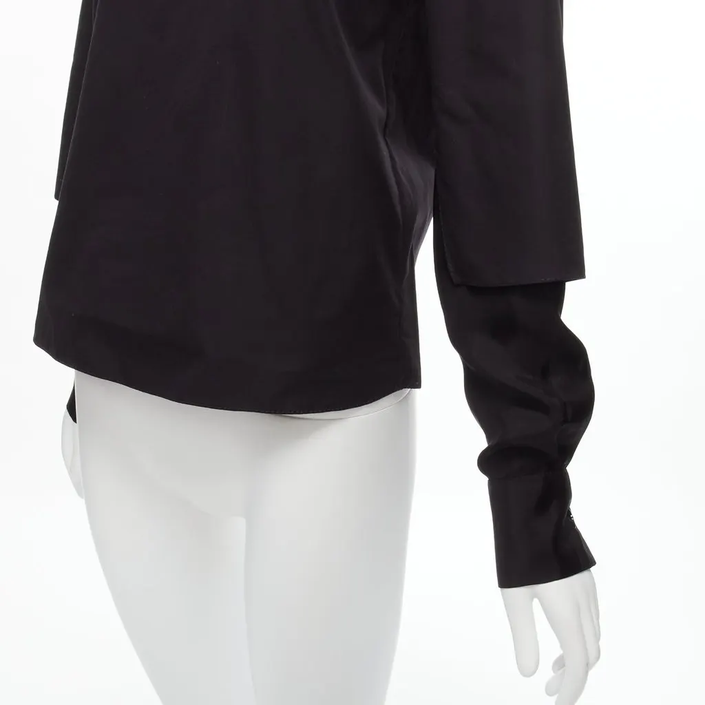 Marni Layered Sleeve Blouse Black Cotton Never worn, with tag - Back View
