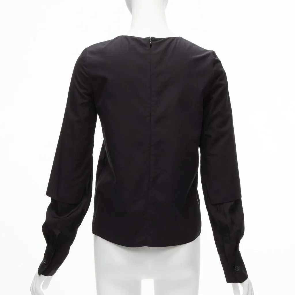 Marni Layered Sleeve Blouse Black Cotton Never worn, with tag - Box View