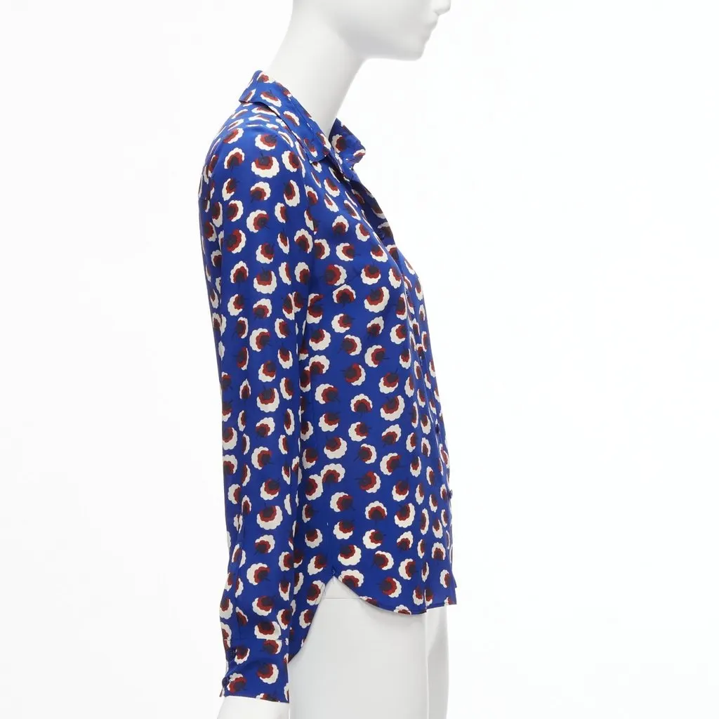 Stella McCartney Floral Bishop Shirt Blue Silk Never worn - Model View