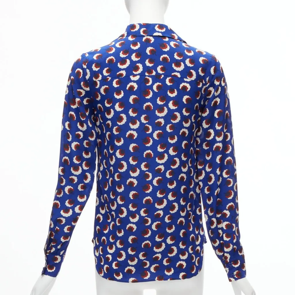 Stella McCartney Floral Bishop Shirt Blue Silk Never worn - Box View