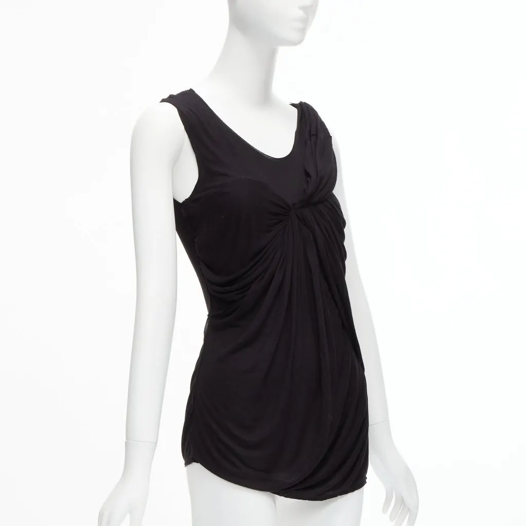 Lanvin Draped Scoop Tank Black Viscose Never worn - Inside View