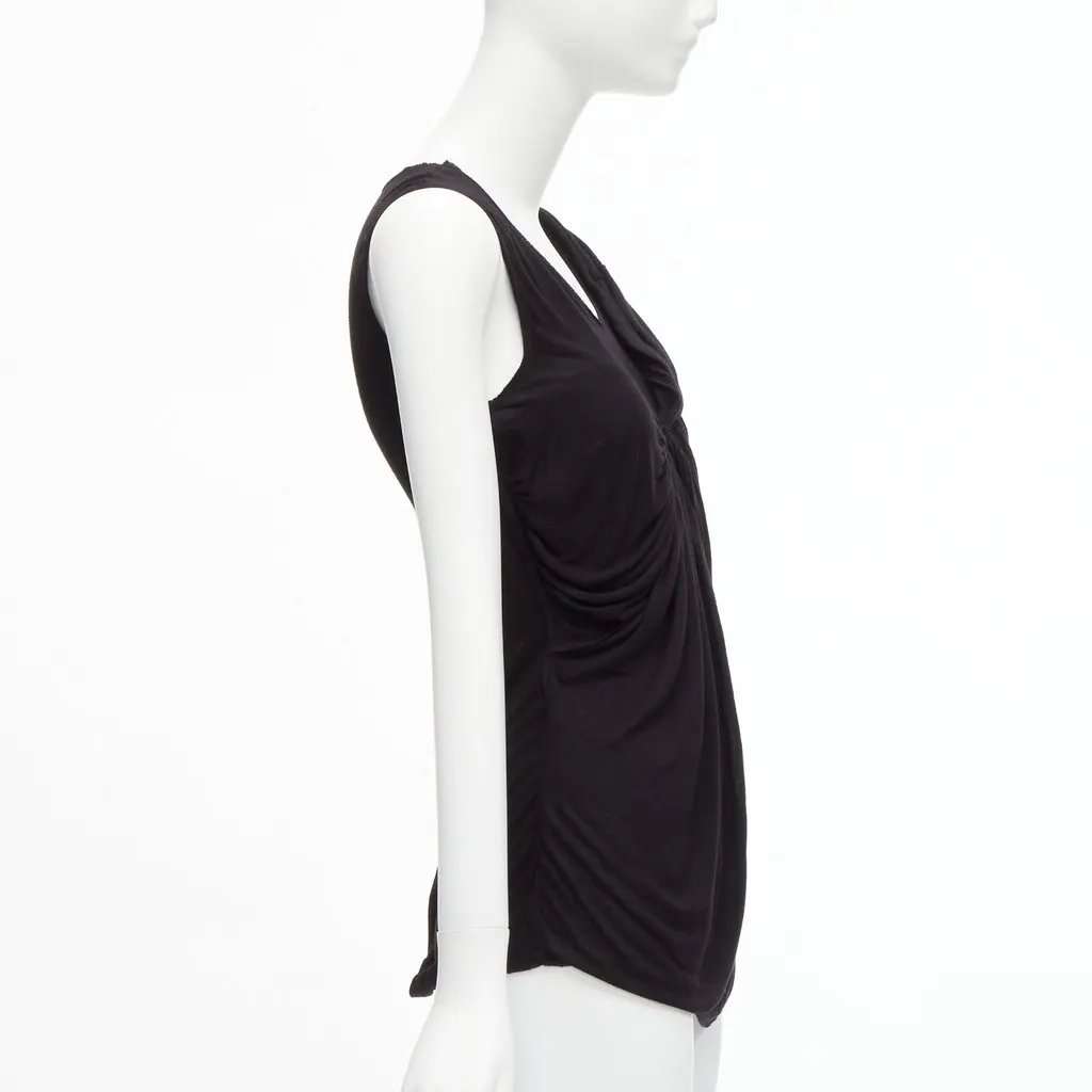 Lanvin Draped Scoop Tank Black Viscose Never worn - Model View
