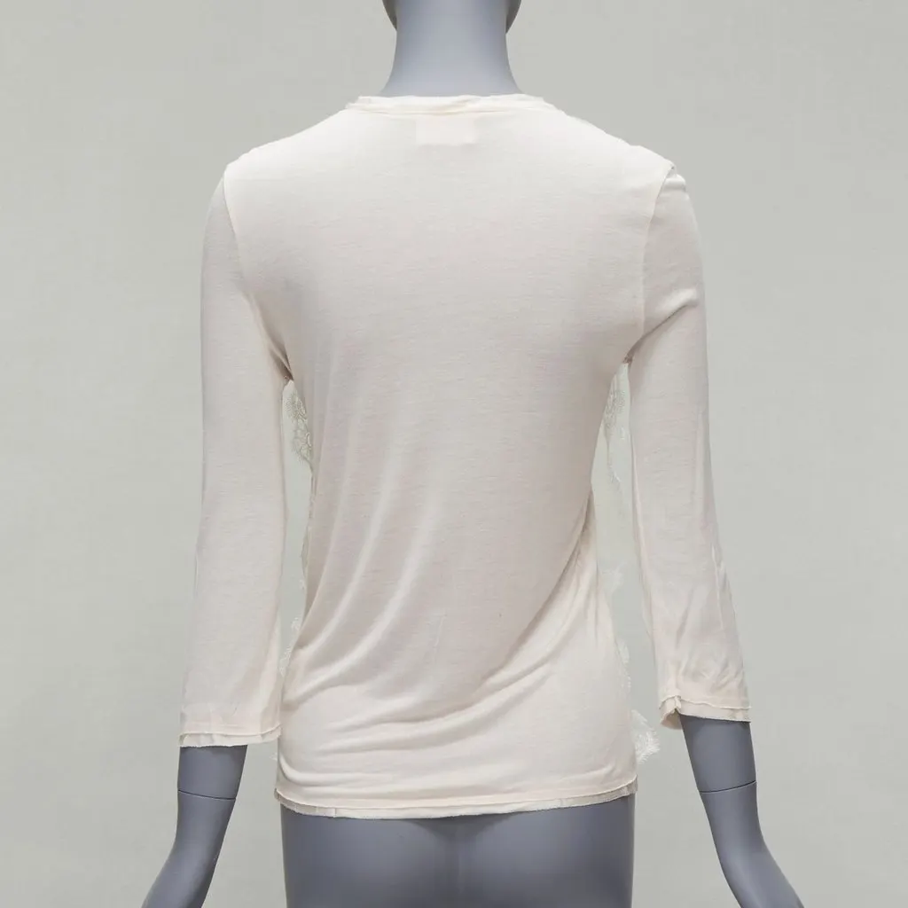 Lanvin Lace Overlay Top Ecru Viscose Very good - Box View