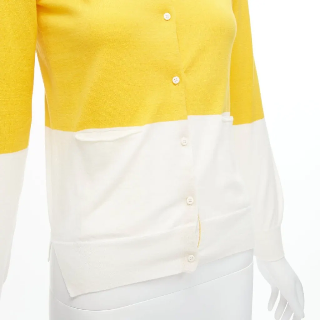 Stella McCartney Colorblock Pocket Cardigan Yellow Cotton Never worn - Back View