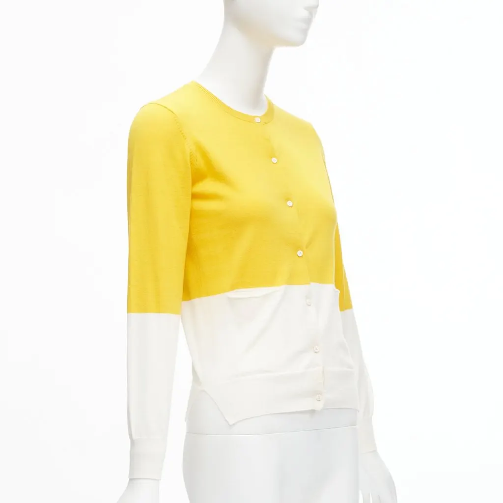 Stella McCartney Colorblock Pocket Cardigan Yellow Cotton Never worn - Model View