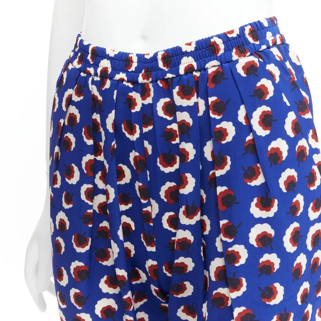 Stella McCartney Silk Floral Pants Blue Silk Never worn - Back View