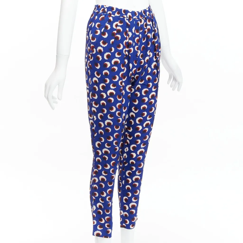 Stella McCartney Silk Floral Pants Blue Silk Never worn - Inside View