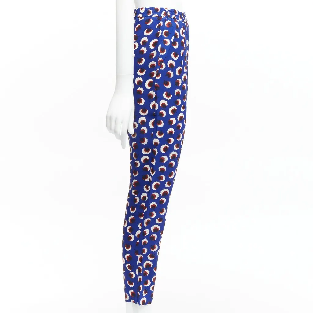 Stella McCartney Silk Floral Pants Blue Silk Never worn - Model View
