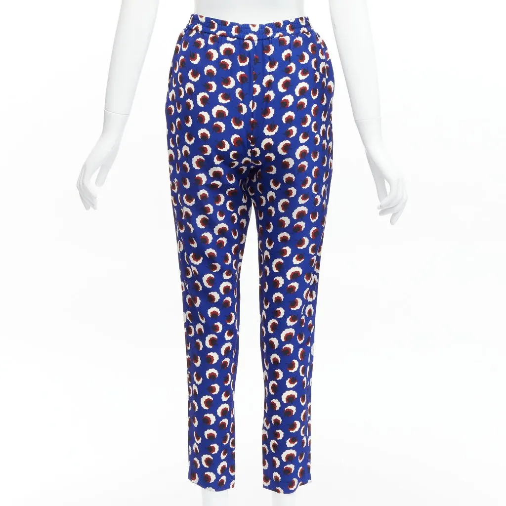 Stella McCartney Silk Floral Pants Blue Silk Never worn - Box View