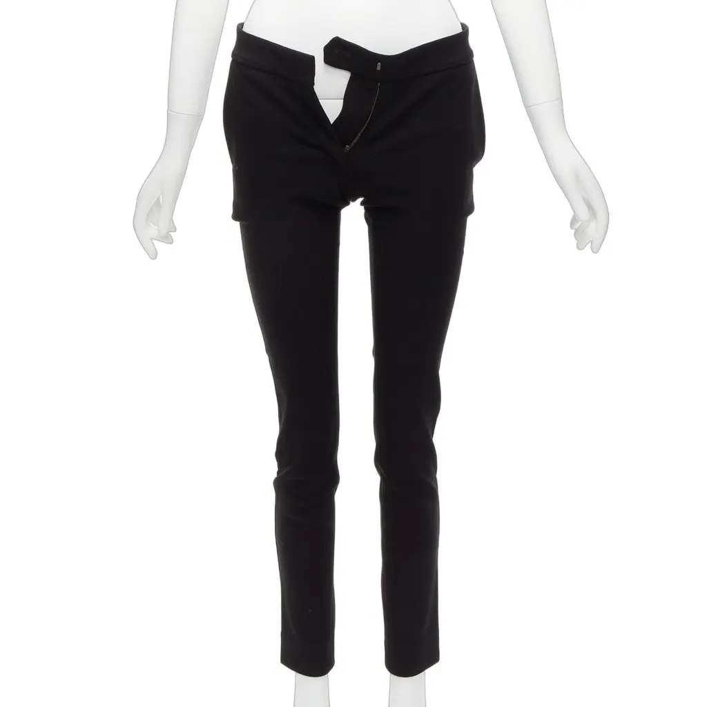 Stella McCartney Cropped Skinny Pants Black Wool Never worn - Front View