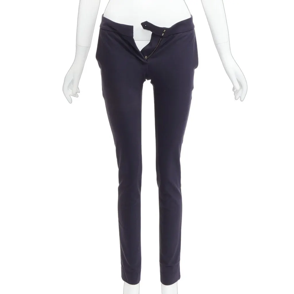 Stella McCartney Cropped Skinny Pants Navy Cotton Never worn - Front View