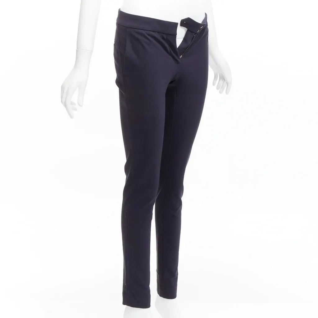 Stella McCartney Cropped Skinny Pants Navy Cotton Never worn - Inside View