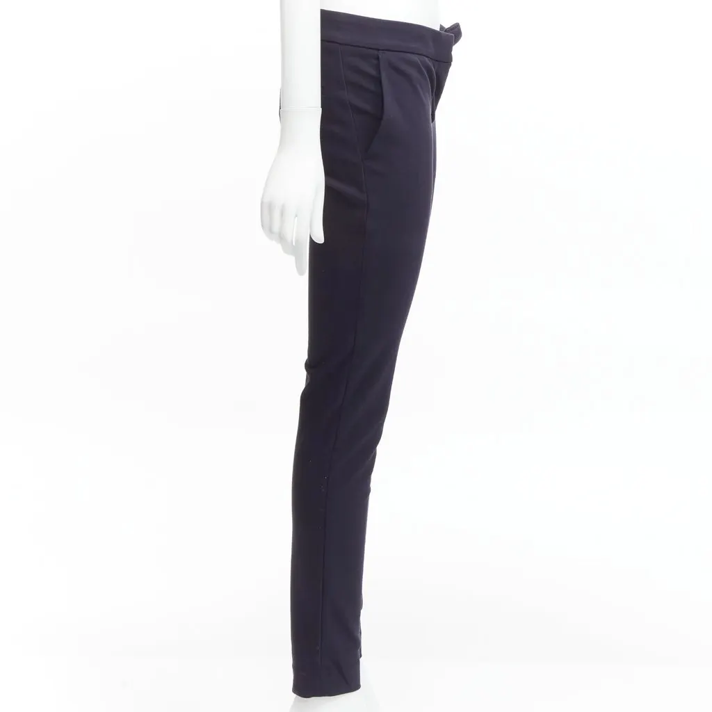 Stella McCartney Cropped Skinny Pants Navy Cotton Never worn - Model View