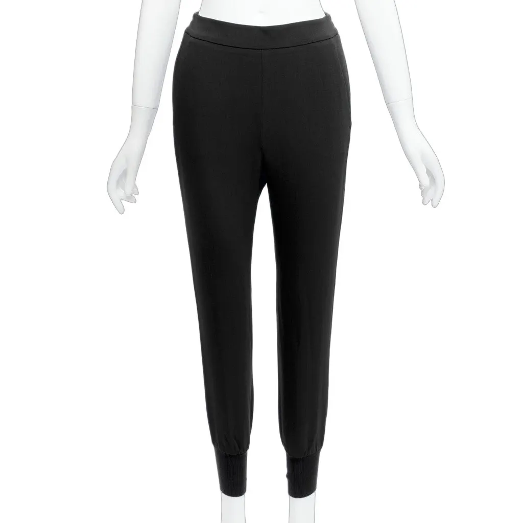 Stella McCartney Elastic Jogger Pants Black Viscose Never worn - Front View
