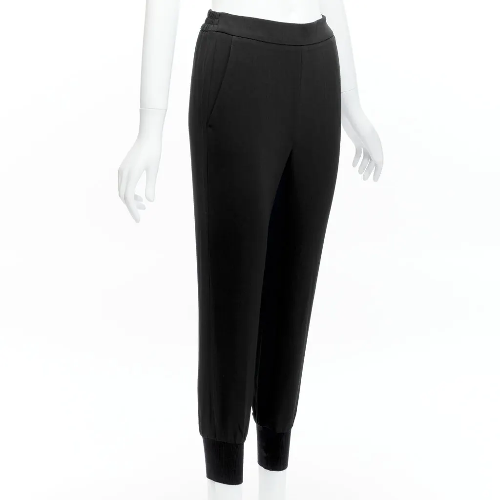 Stella McCartney Elastic Jogger Pants Black Viscose Never worn - Inside View