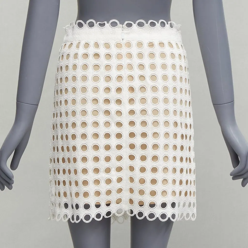 Chloé Layered Eyelet Skirt White Cotton Never worn - Box View