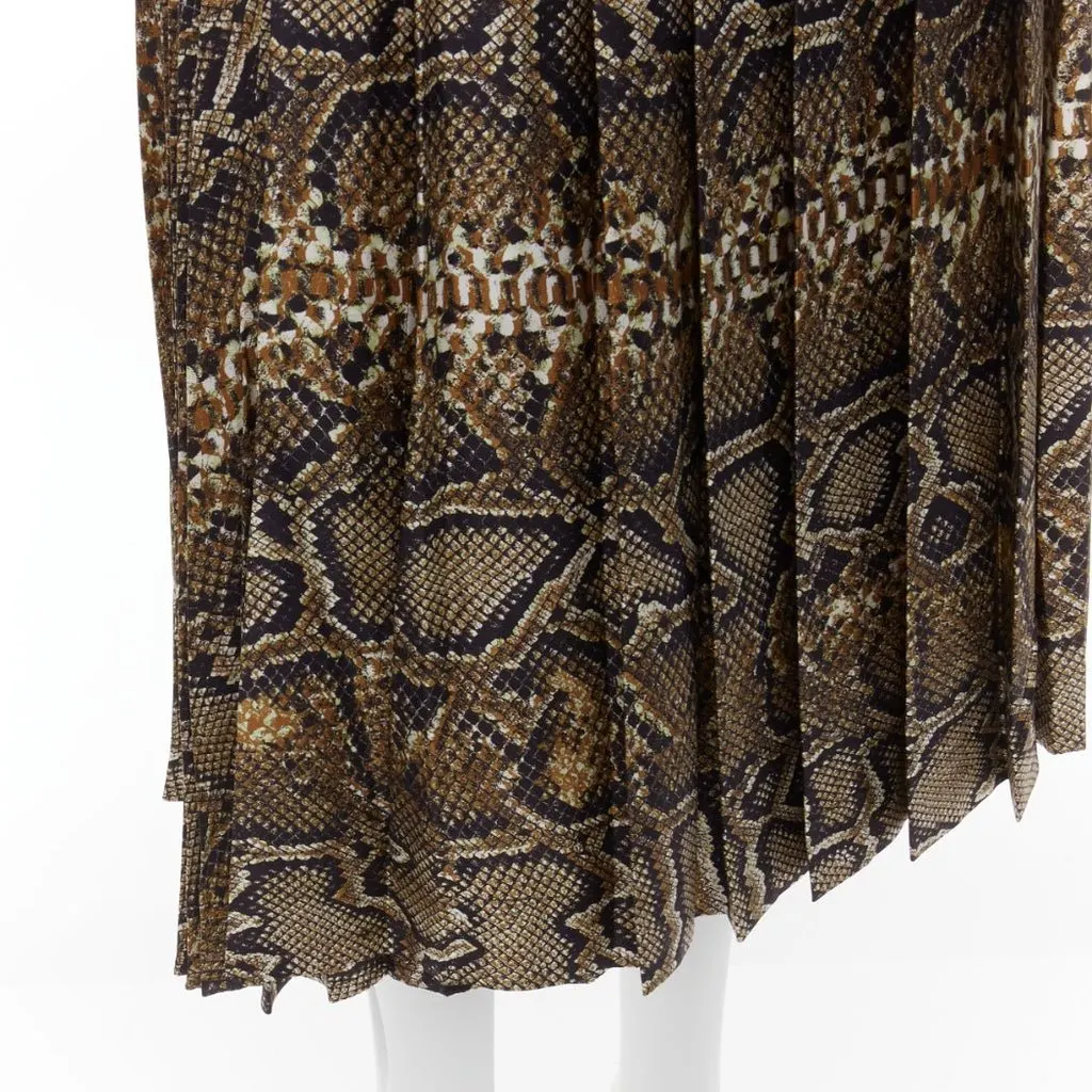 Victoria Beckham Animal Print Skirt Brown Silk Never worn - Back View