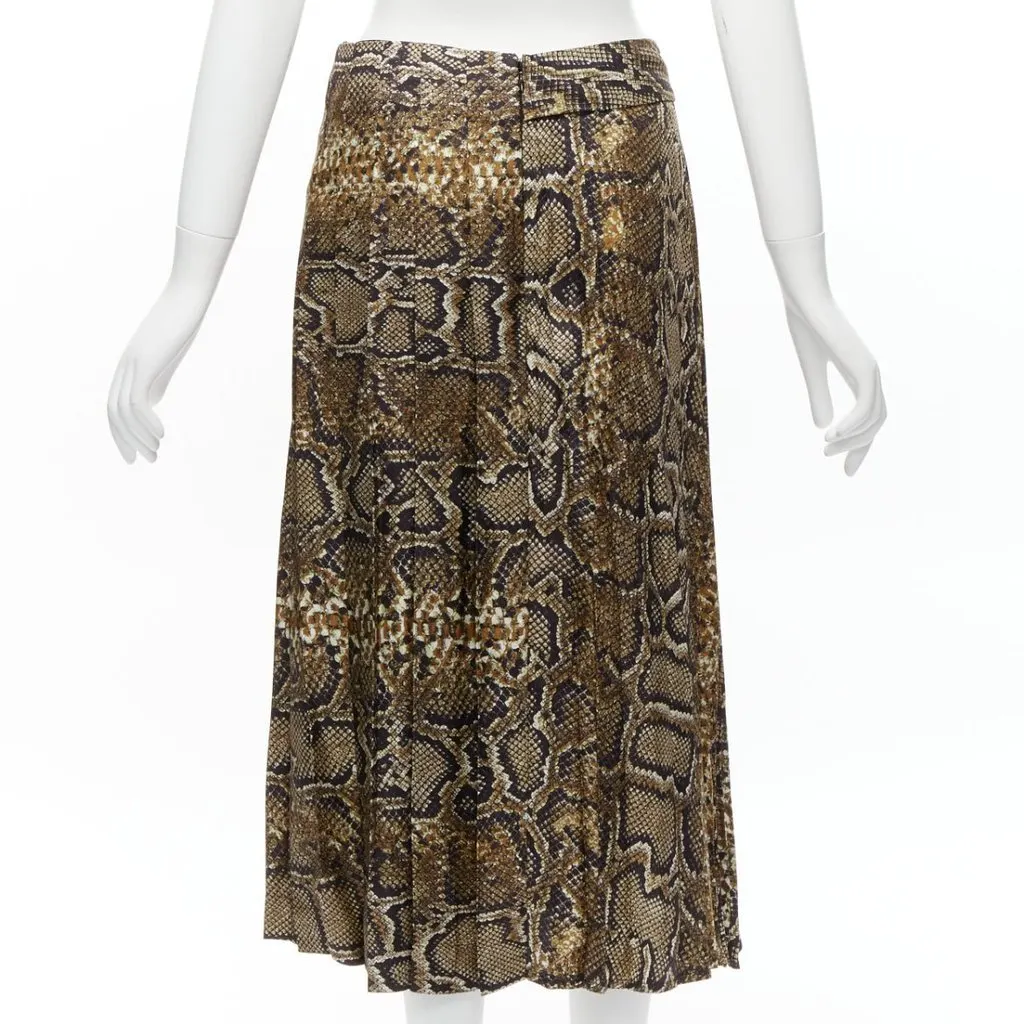 Victoria Beckham Animal Print Skirt Brown Silk Never worn - Box View