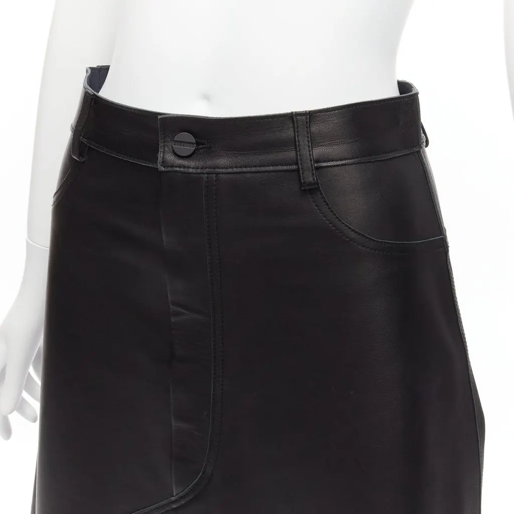 Dion Lee Leather Slit Skirt Black Leather Fair - Back View