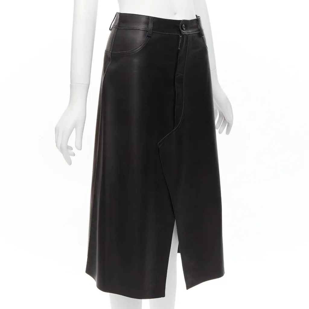 Dion Lee Leather Slit Skirt Black Leather Fair - Inside View