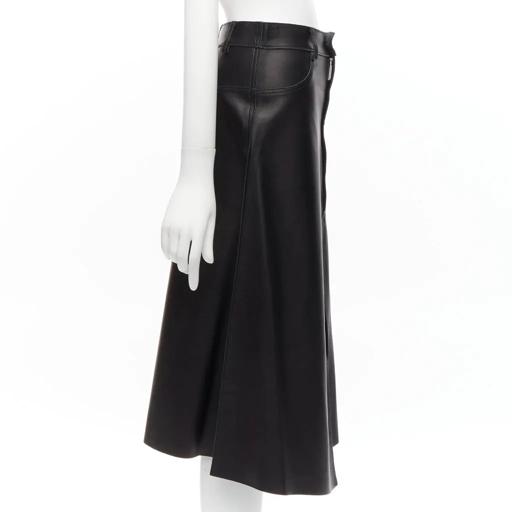 Dion Lee Leather Slit Skirt Black Leather Fair - Model View
