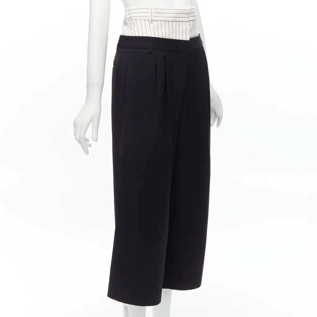 Tibi Tiered Wide Pants Black Polyester Very good - Inside View