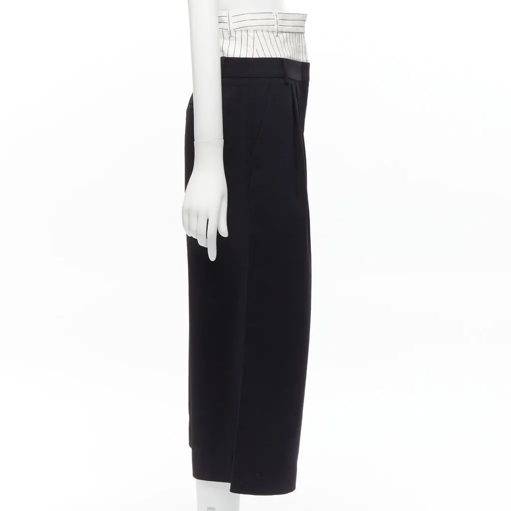 Tibi Tiered Wide Pants Black Polyester Very good - Model View
