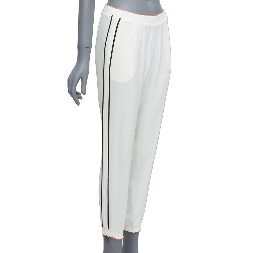 Fendi Trim Jogger Pants White Polyester Very good - Front View