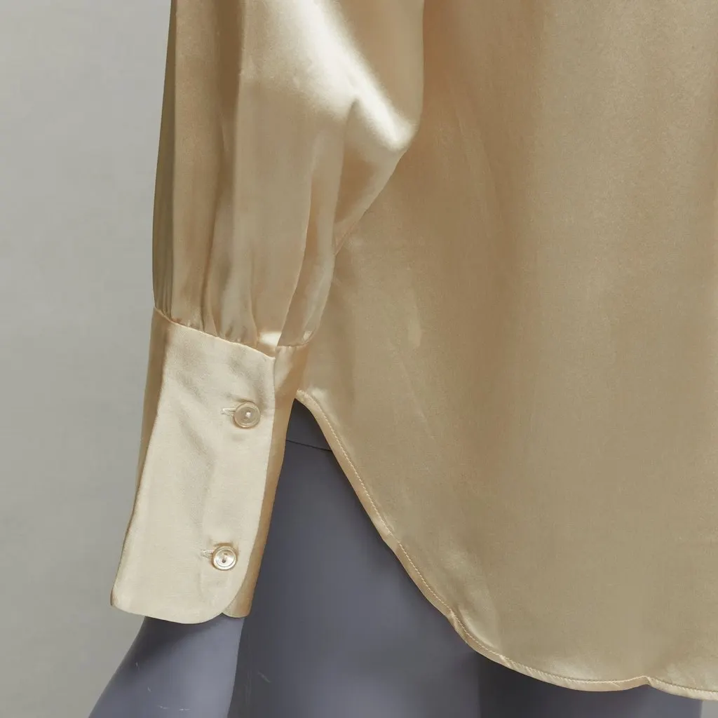 Nili Lotan Pleated Popover Blouse Ecru Silk Very good - Back View