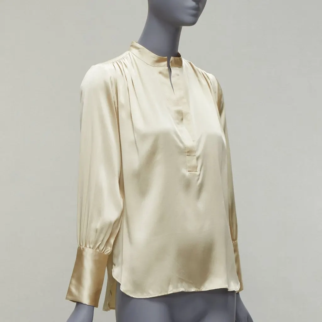 Nili Lotan Pleated Popover Blouse Ecru Silk Very good - Inside View