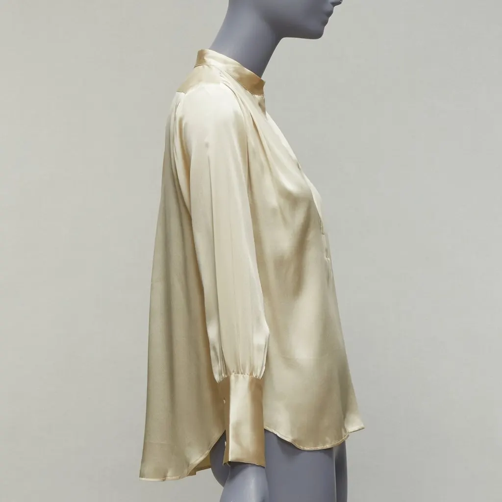 Nili Lotan Pleated Popover Blouse Ecru Silk Very good - Model View