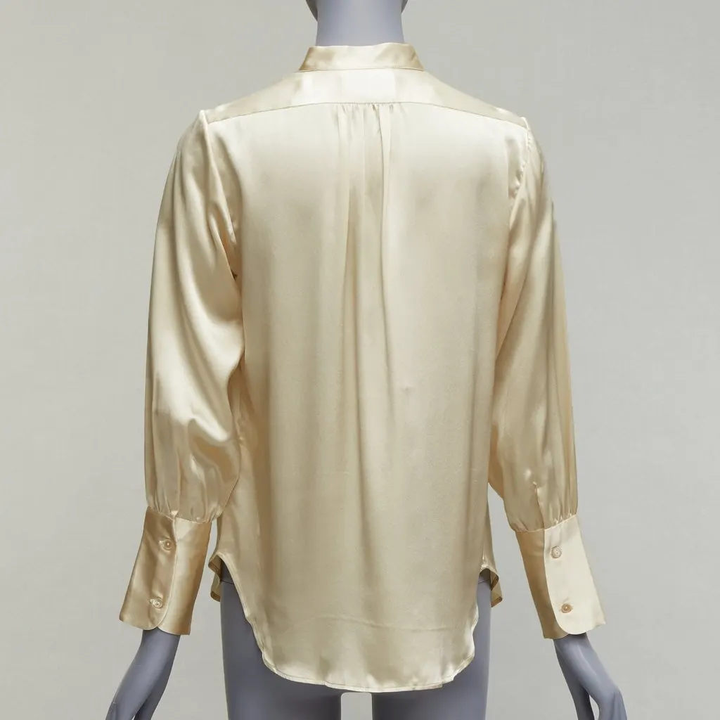Nili Lotan Pleated Popover Blouse Ecru Silk Very good - Box View