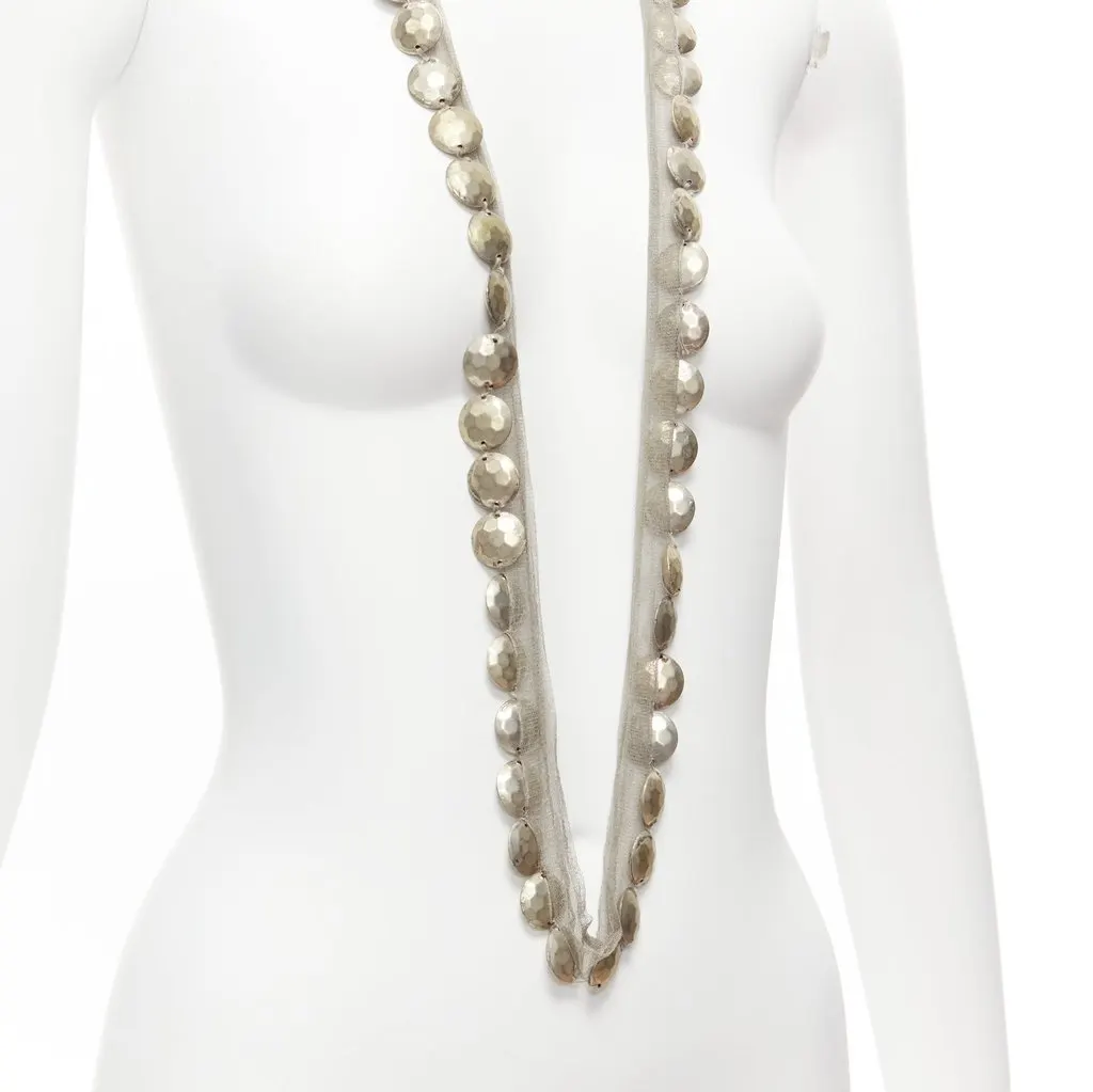 Lanvin Coins Mesh Necklace Gold Metal Good - Back View