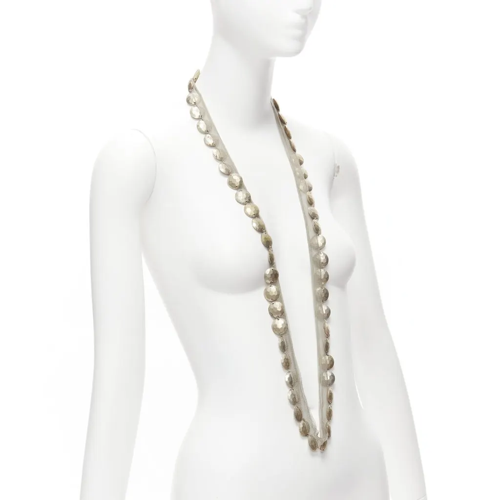 Lanvin Coins Mesh Necklace Gold Metal Good - Inside View