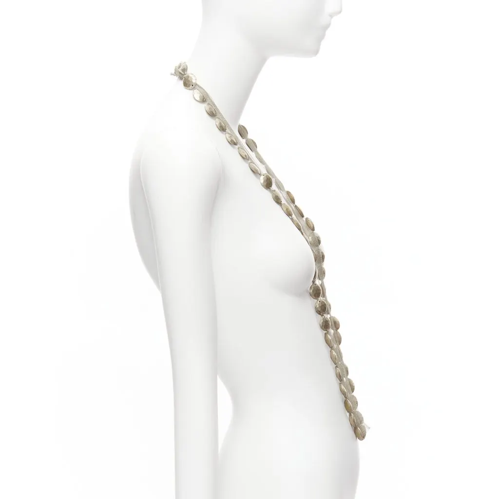 Lanvin Coins Mesh Necklace Gold Metal Good - Model View