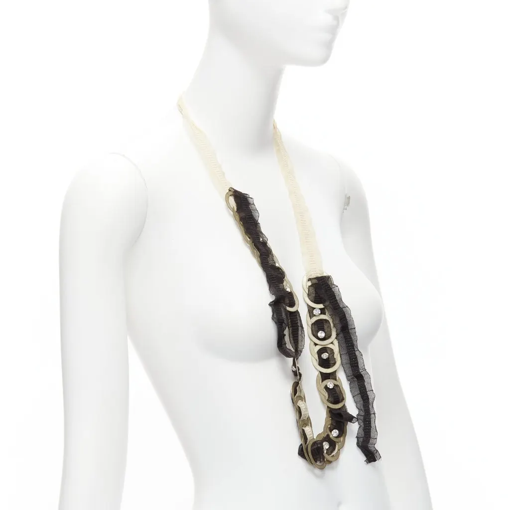 Unsigned Black Necklace Black Metal Very good - Inside View