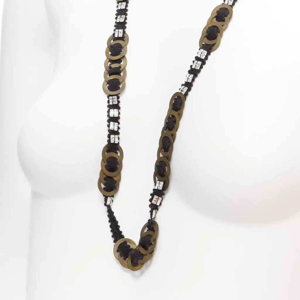 Unsigned Black Metal Necklace Black Metal Very good - Back View