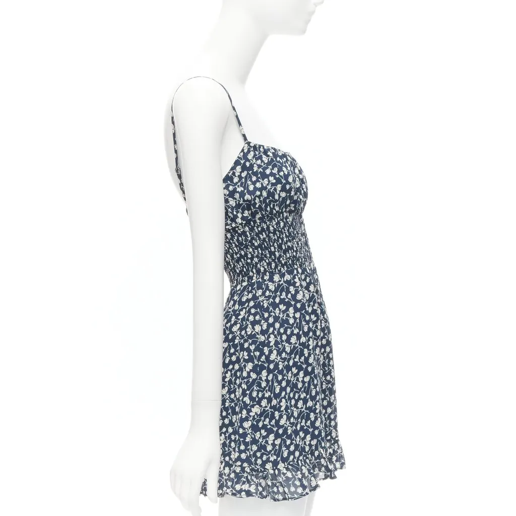 Reformation Elyse Navy Viscose Never worn - Model View