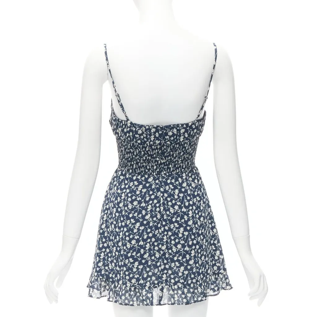 Reformation Elyse Navy Viscose Never worn - Box View