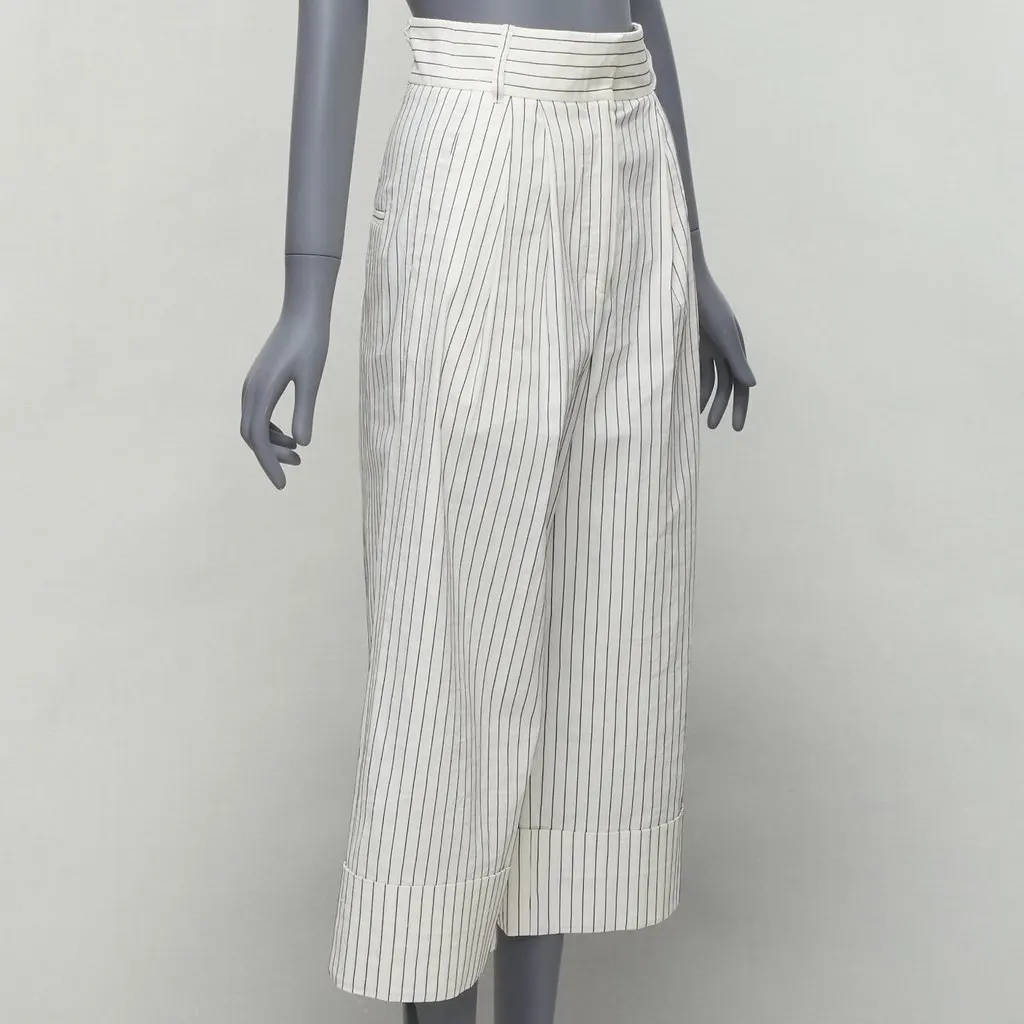Tibi Pinstriped Pants White Linen Never worn - Inside View