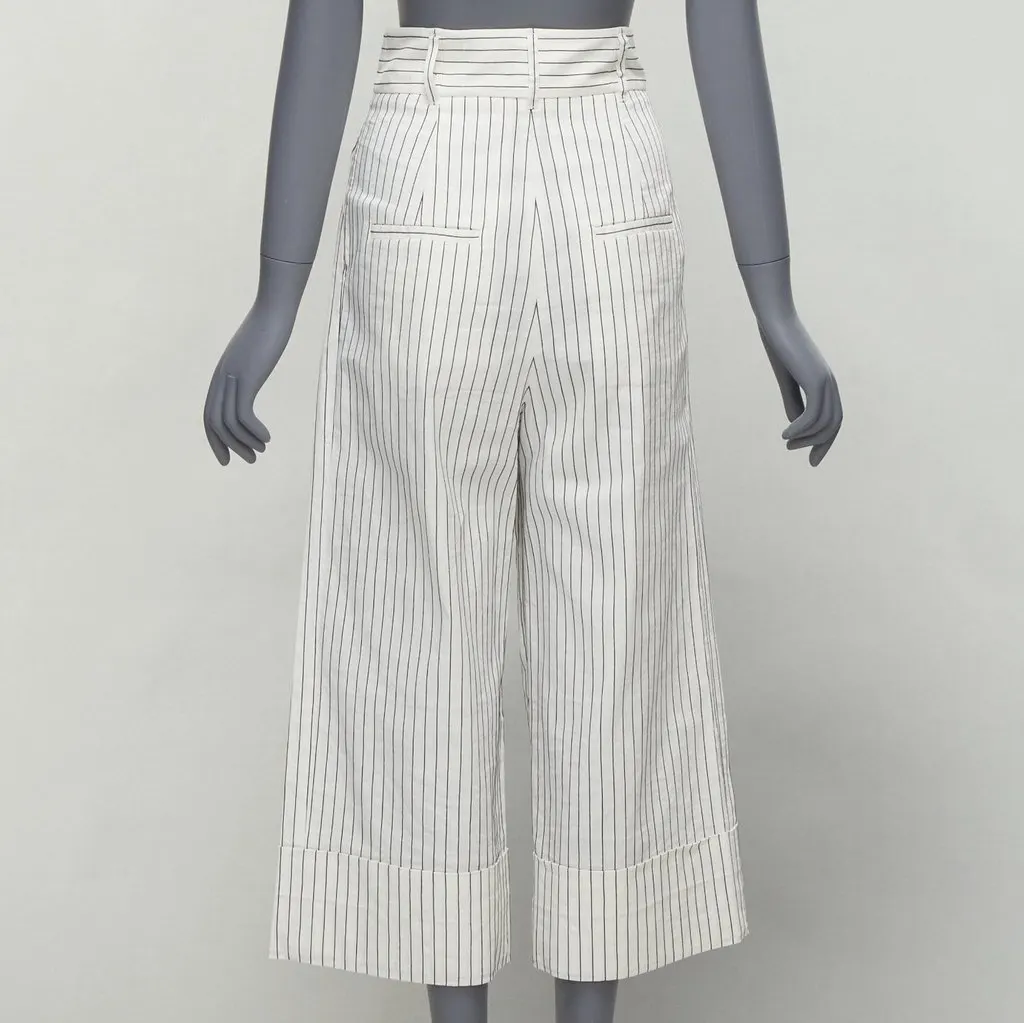 Tibi Pinstriped Pants White Linen Never worn - Box View